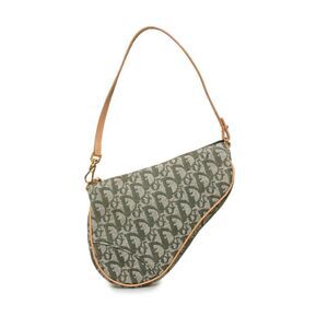 Dior Logo Saddle Bag Khaki Green
